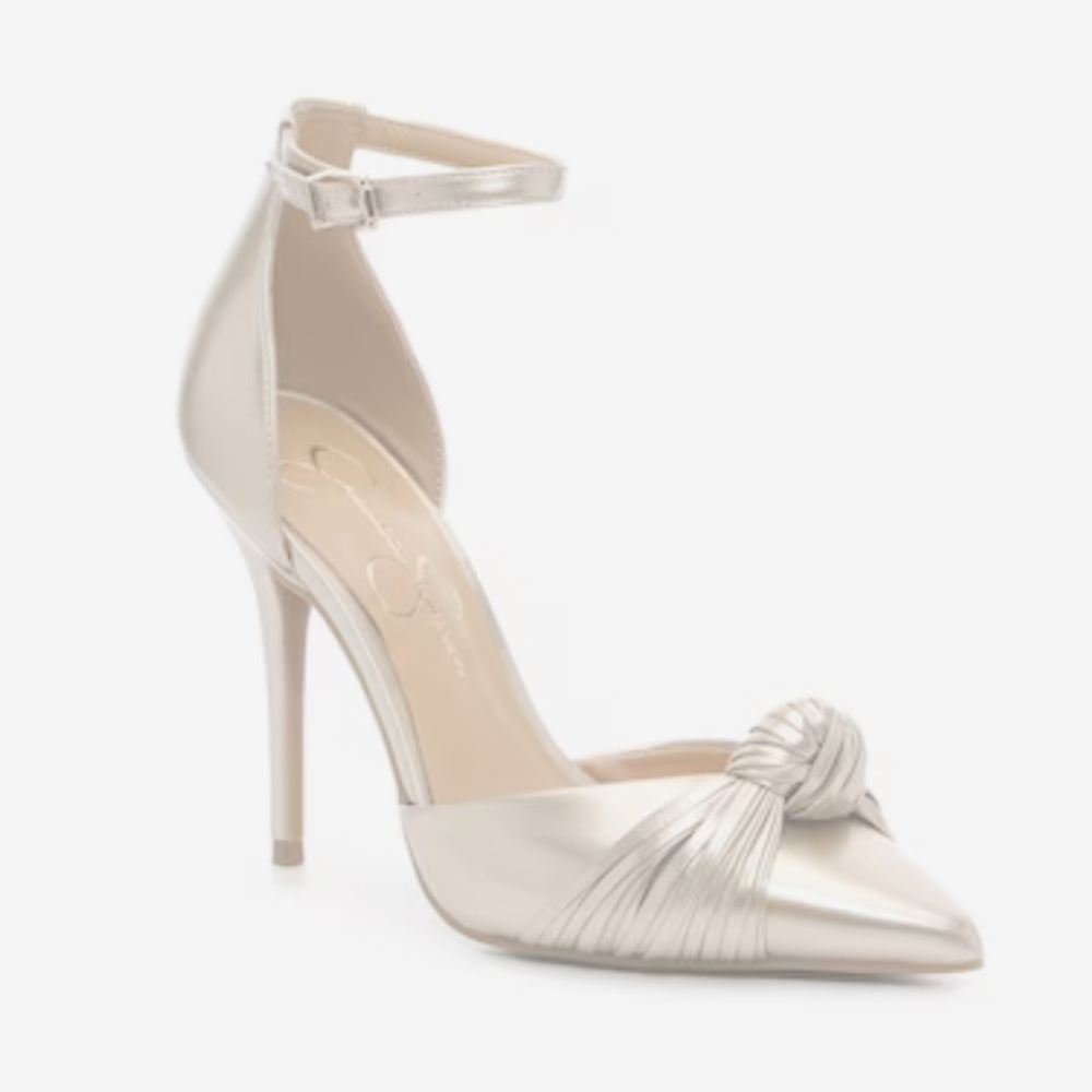 Jessica Simpson Wirlin Pump Gold Metallic Heels Shoes Women Size 10 New